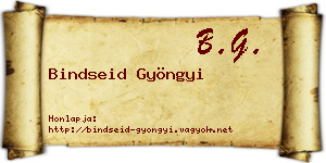 Bindseid Gyöngyi névjegykártya