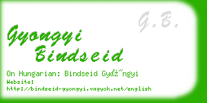 gyongyi bindseid business card